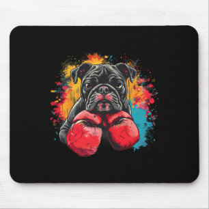 Boksende Bulldog Met Bokshandschoenen Kickboksen G Muismat