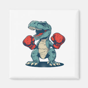 Boksende Dinosaurus Bokser Dino Kickboksen T-rex B Magneet
