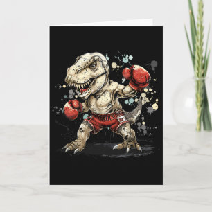 Boksende Dinosaurus Bokser T-rex Kickboksen Dino B Kaart