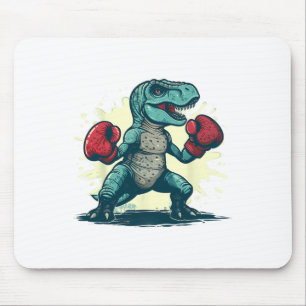 Boksende Dinosaurus Bokser T-rex Kickboksen Dino B Muismat