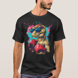 Boksende Dinosaurus Bokser T-Rex Kickboksen Dino T-shirt
