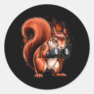 Boksende Eekhoorn Bokshandschoenen Kickboksen MMA Ronde Sticker