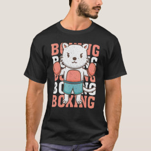 Boksende Kat Dier Boksen Coole Bokshandschoene T-shirt