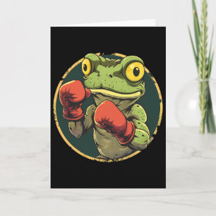 Boksende kikker met boks handschoenen Kickboksen F Kaart