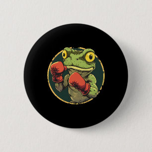 Boksende kikker met boks handschoenen Kickboksen F Ronde Button 5,7 Cm