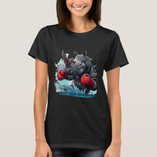 Boksende Neushoorn Bokshandschoenen Kickboksen Gra T-shirt