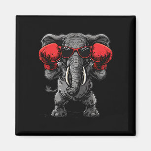 Boksende Olifant Met Bokshandschoenen Kickboksen F Magneet