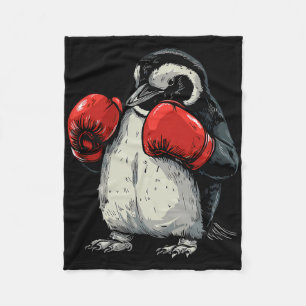 Boksende Pinguïn Met Bokshandschoenen Kickboksen G Fleece Deken