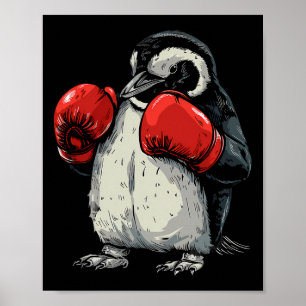 Boksende Pinguïn Met Bokshandschoenen Kickboksen G Poster