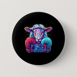 Boksende Schaap Lam Bokshandschoenen Kickboksen Fu Ronde Button 5,7 Cm
