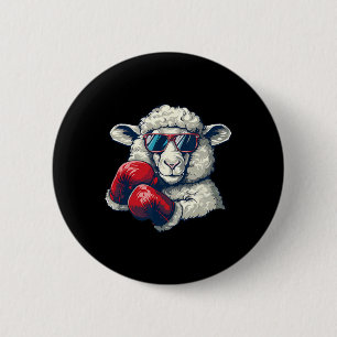 Boksende Schaap Lam Bokshandschoenen Kickboksen Fu Ronde Button 5,7 Cm