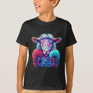 Boksende Schaap Lam Bokshandschoenen Kickboksen Fu T-shirt