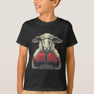 Boksende Schaap Lam Bokshandschoenen Kickboksen Fu T-shirt