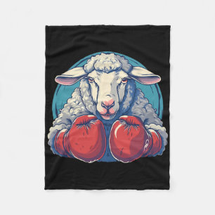 Boksende schapen met boks handschoenen Kickboksen Fleece Deken