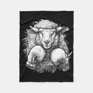 Boksende schapen met boks handschoenen Kickboksen Fleece Deken