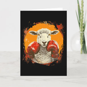 Boksende schapen met boks handschoenen Kickboksen  Kaart