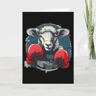 Boksende schapen met boks handschoenen Kickboksen Kaart