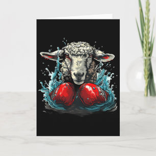 Boksende schapen met boks handschoenen Kickboksen  Kaart