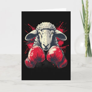 Boksende schapen met boks handschoenen Kickboksen Kaart