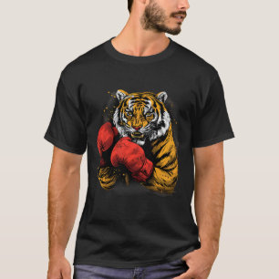 Boksende Tijger Met Bokshandschoenen Kickboksen Gr T-shirt