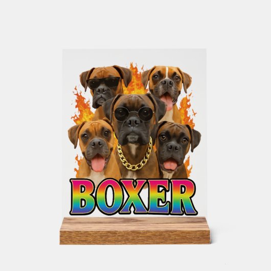 Bokser acryl bord (Voorkant)