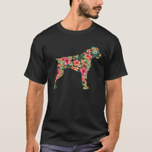 Bokser Bloem Honden Silhouet Bloemig Vrouwen Manne T-shirt