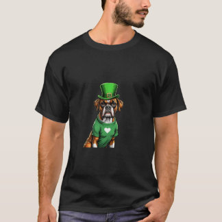 Bokser Dog St Patrick's Day I Irish Green Pet St P T-shirt