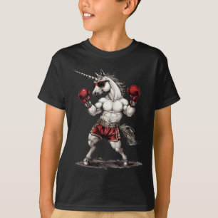 Bokser Eenhoorn met Bokshandschoenen Kickboksen Gr T-shirt