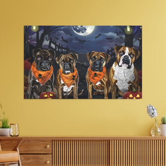 Bokser Halloween Spooky Canvas Afdruk (Insitu (Woonkamer))