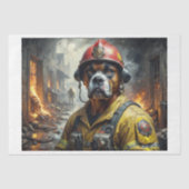 Bokser hond als brandweerman - tissuepapier (Voorkant)