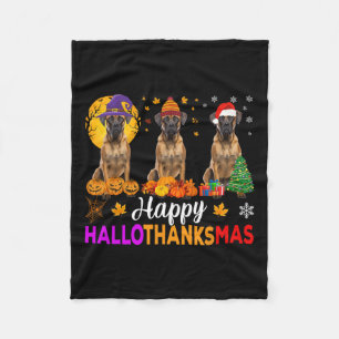 Bokser Hond Halloween Kerst Hallothanksmas Fleece Deken