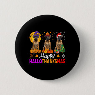Bokser Hond Halloween Kerst Hallothanksmas Ronde Button 5,7 Cm