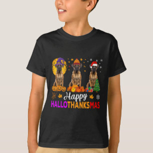 Bokser Hond Halloween Kerst Hallothanksmas T-shirt