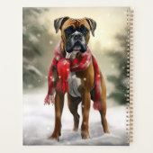 Bokser Hond in Sneeuw Kerstmis Planner (Achterkant)