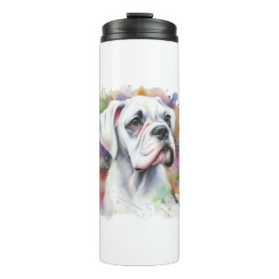 🐾Bokser Hond Joy 🐾Ink-spattered Whimsical Boxer Thermosbeker