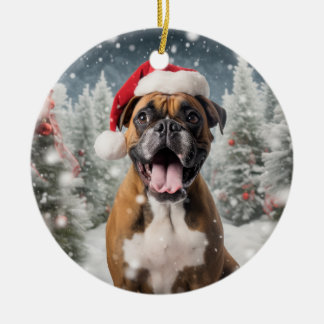 Bokser Hond Kerstmis Keepsake Keramisch Ornament