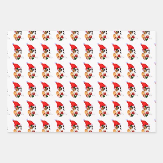 Bokser Hond Kerstmis Vrolijk Inpakpapier Vel (Voorkant 3)