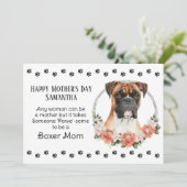 Bokser Hond Moeder Bloemen Moederdag Verse Feestdagenkaart (Staand voorkant)