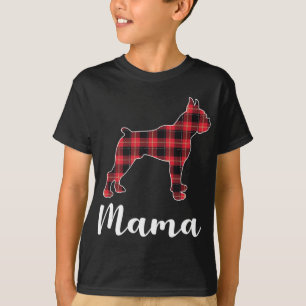 Bokser Hond Puppy Rood plaid grappig Kerstmis T-shirt