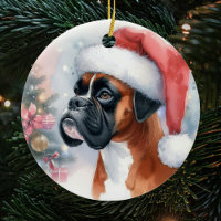 Bokser Hond Santa Hat Kerstmis