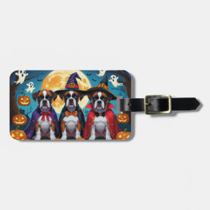 Bokser Honden Pompoen Halloween Grappig Bagagelabel