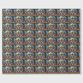 Bokser Honden Pompoen Halloween Grappig Cadeaupapier (Vlak)