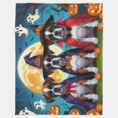 Bokser Honden Pompoen Halloween Grappig Fleece Deken (Voorkant)