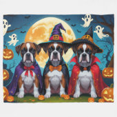 Bokser Honden Pompoen Halloween Grappig Fleece Deken (Voorkant (Horizontaal))