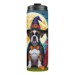 Bokser Honden Pompoen Halloween Grappig Thermosbeker