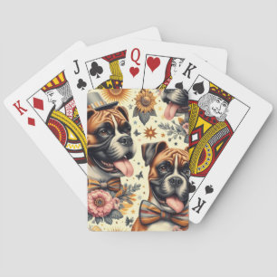 bokser hondenillustratie pokerkaarten