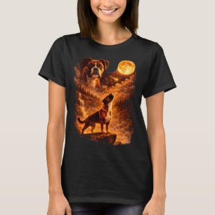Bokser huilt naar de maan grappige vintage boksers t-shirt