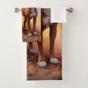 Bokser in Herfstbladeren Herfst Inspire Bad Handdoek