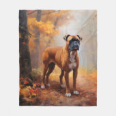 Bokser in Herfstbladeren Herfst Inspire Fleece Deken (Voorkant)