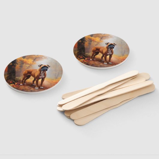 Bokser in Herfstbladeren Herfst Inspire Handwaaier (Niet-gemonteerd)